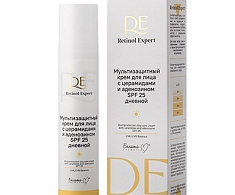 Мультизащитный крем для лица с церамидами и аденозином SPF 25 дневной 