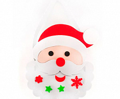 Сумочка детская новогодняя "Дед мороз в снежинках"  без ручки, Арт.654-233 