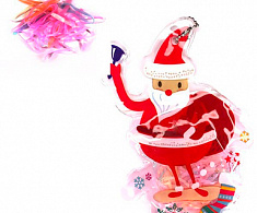 Резинки для волос силиконовые "Новый Год-Дед Мороз с подарками",цв.микс, Арт.753-317